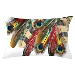 Elegant New Home Decoration Short Plush Pillow Case Feather Soft Rectangular Sofa Seat Bedroom Farmhouse Feather Decorative Throw Pillow Covers Home Decor 30x50CM