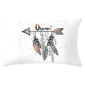 Elegant New Home Decoration Short Plush Pillow Case Feather Soft Rectangular Sofa Seat Bedroom Farmhouse Feather Decorative Throw Pillow Covers Home Decor 30x50CM