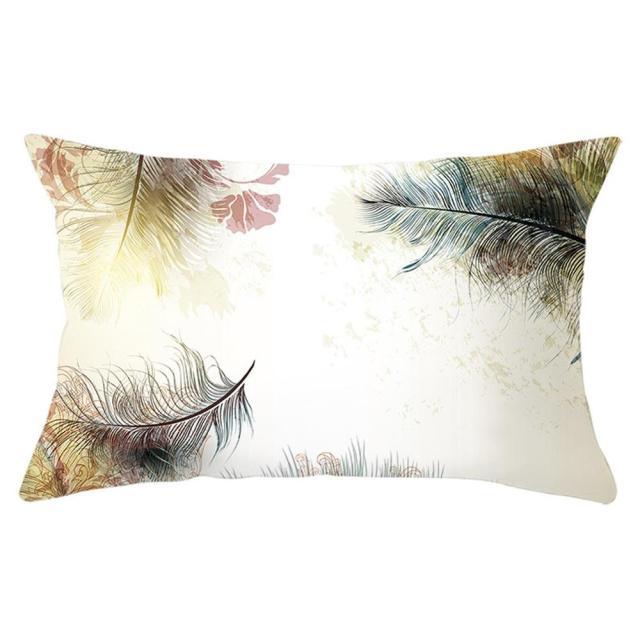 Elegant New Home Decoration Short Plush Pillow Case Feather Soft Rectangular Sofa Seat Bedroom Farmhouse Feather Decorative Throw Pillow Covers Home Decor 30x50CM