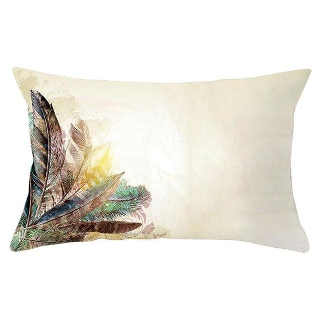 Elegant New Home Decoration Short Plush Pillow Case Feather Soft Rectangular Sofa Seat Bedroom Farmhouse Feather Decorative Throw Pillow Covers Home Decor 30x50CM