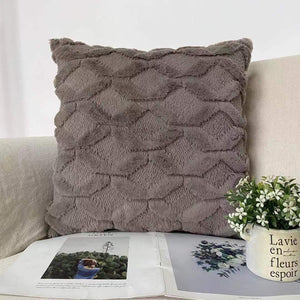 Elegant Plush Pillow Cover Geometric Soft Plush Short Wool Velvet Decorative Throw Pillow Covers Luxury Style Cushion Case Pillow Decorative Throw Pillow Case Soft Cozy Bed Cushion Cover Faux Fur Home Decor