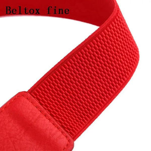 Elegant PU Leather Elastic Women Dress Belts Fashion Stretchy Thick Waist Dress Plus Size Waistbands For Women