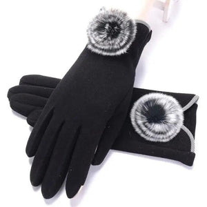 Elegant Red Autumn Full Finger Warm Women Gloves Classic Soft Comfortable Winter One Size Gloves For Women