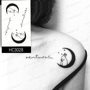 Elegant Small Waterproof Temporary Tattoo Sticker Makeup Flame Finger Black Square Rose Flower High Quality Design For Womens