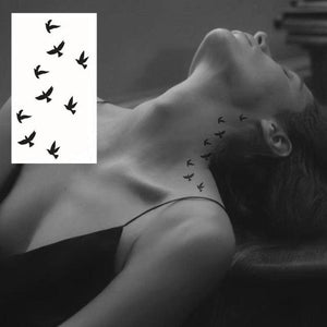 Elegant Small Waterproof Temporary Tattoo Sticker Makeup Flame Finger Black Square Rose Flower High Quality Design For Womens