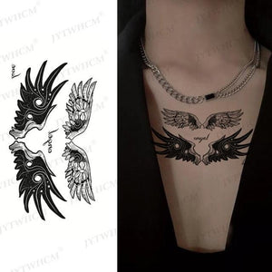Elegant Small Waterproof Temporary Tattoo Sticker Makeup Flame Finger Black Square Rose Flower High Quality Design For Womens