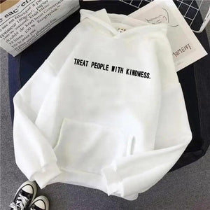 Elegant Spring Casual Treat People With Kindness Women/Men Vintage Casual Casual Hoodies with Pockets Letter Print Design and Cute Print Drawstring Hoodies For Men Women Comfortable Unisex Hoodies