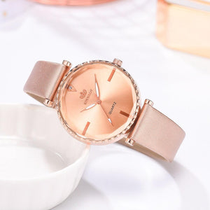 Elegant Style Fashion Womens Watch Luxury Leather Band Analog Quartz Wrist Watch Women Dress Leather Band Thin Minimalist Casual Simple Dress Analog Quartz Wristwatch