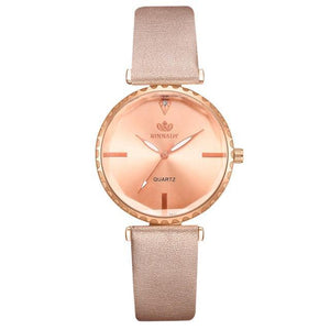 Elegant Style Fashion Womens Watch Luxury Leather Band Analog Quartz Wrist Watch Women Dress Leather Band Thin Minimalist Casual Simple Dress Analog Quartz Wristwatch