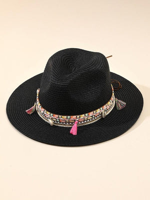 Elegant Tassel Beach Hats For Women Women's Bucket Sun Hat Max Sun Protection Holiday Hats Ladies Sun Hat Summer Straw Hats UV Protection Foldable Travel One Size Hat Modern Summer Fedoras For Party