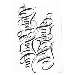 Elegant Temporary Waterproof Tattoos Big Tribal Sticker Black Large Body Art Makeup Fake Tattoo For Mens Womens