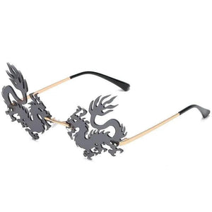 Elegant Unisex Rimless Sunglasses Women Fashion Unique Sun Glasses Design Black Red Bright Colors Perfect Gift