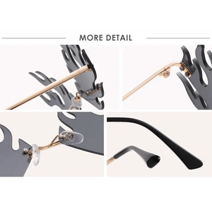 Elegant Unisex Rimless Sunglasses Women Fashion Unique Sun Glasses Design Black Red Bright Colors Perfect Gift