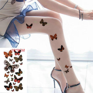 Elegant Waterproof Temporary Butterfly Sticker Tattoo Fake  Halloween Party Tattoo For Woman Girls