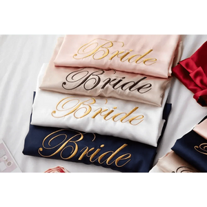Elegant Wedding Bride Robe Lightweight Short Silk Sleepwear Women Indoor Bathrobes
