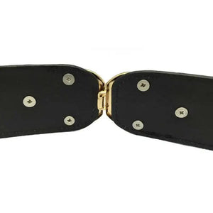 Elegant Wide Fabric Strap  Silver Metal Buckle Belts For Women Trendy Women's Fashion Stretchable Classic Color Belts