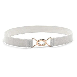 Elegant Wide Fabric Strap  Silver Metal Buckle Belts For Women Trendy Women's Fashion Stretchable Classic Color Belts