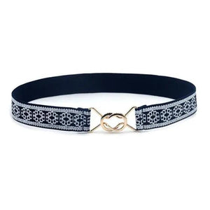 Elegant Wide Fabric Strap  Silver Metal Buckle Belts For Women Trendy Women's Fashion Stretchable Classic Color Belts