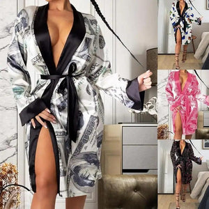 Elegant Women Indoor Robes Modern Design Bathrobes Ladies Long Sleepwear Soft And Comfortable Womens Bathrobes