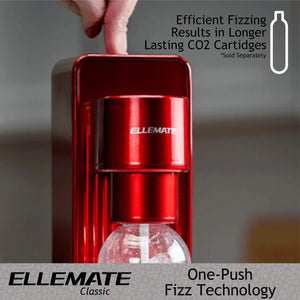 Ellemate Classic Carbonated Drink Maker, Seltzer Water with One-Push Fizz Technology, Cordless Carbonation for Bubbly Water