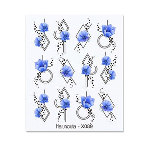 Embossed Nails Sticker 3D Flower Leaves Slider Water Transfer Nail Decals for Nail Art Transfer Sticker  3D Wave Design Decoration for Women Girls Art Stickers Decal Decoration Metallic Curve Strip Line Nail Decor