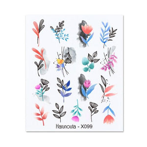 Embossed Nails Sticker 3D Flower Leaves Slider Water Transfer Nail Decals for Nail Art Transfer Sticker  3D Wave Design Decoration for Women Girls Art Stickers Decal Decoration Metallic Curve Strip Line Nail Decor