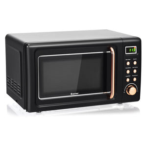 700W Retro Countertop Microwave Oven with 5 Micro Power and Auto Cooking Function-White