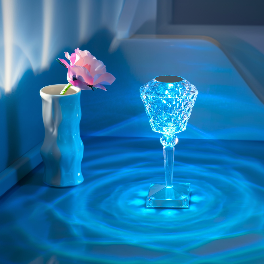2Pcs Rose Table Lamp Crystal Light