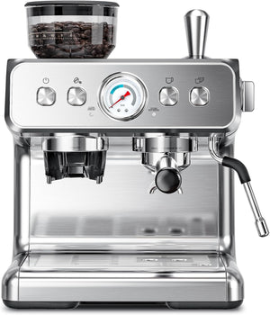 Espresso Machine ,Semi-Automatic Coffee Maker with Bean Grinder and Milk Frother Steam Wand CM8050