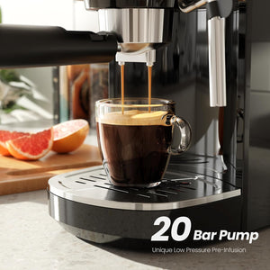 Espresso Machine ,Semi-Automatic Coffee Maker with Bean Grinder and Milk Frother Steam Wand CM8050