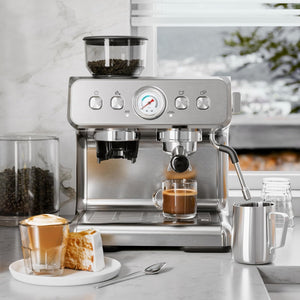 Espresso Machine ,Semi-Automatic Coffee Maker with Bean Grinder and Milk Frother Steam Wand CM8050