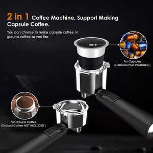 2 in 1 Espresso Machines Support Capsule Coffee Automatic Cappuccino Coffee Maker CM8054