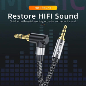90Degree 3.5mm Right Angle AUX Audio Cable Jack For Headphone Extension Wire