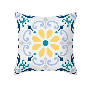 Ethnic Floral Patterns Sofa Cushion Cases Nordic Geometric Simple Blue Modern Decorative Throw Pillow Case Cushion Case For Room Bedroom Pillows Case Bohemian Decor Home Pillows 45x45CM