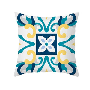 Ethnic Floral Patterns Sofa Cushion Cases Nordic Geometric Simple Blue Modern Decorative Throw Pillow Case Cushion Case For Room Bedroom Pillows Case Bohemian Decor Home Pillows 45x45CM