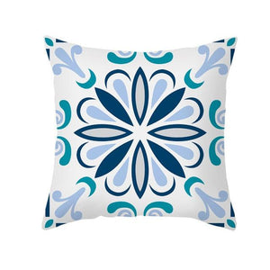 Ethnic Floral Patterns Sofa Cushion Cases Nordic Geometric Simple Blue Modern Decorative Throw Pillow Case Cushion Case For Room Bedroom Pillows Case Bohemian Decor Home Pillows 45x45CM