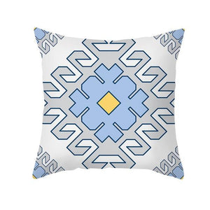 Ethnic Floral Patterns Sofa Cushion Cases Nordic Geometric Simple Blue Modern Decorative Throw Pillow Case Cushion Case For Room Bedroom Pillows Case Bohemian Decor Home Pillows 45x45CM