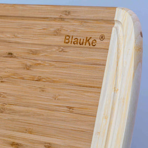 Large Wood Cutting Board for Kitchen 14x11 inch - Bamboo Chopping Board with Juice Groove - Wooden Serving Tray