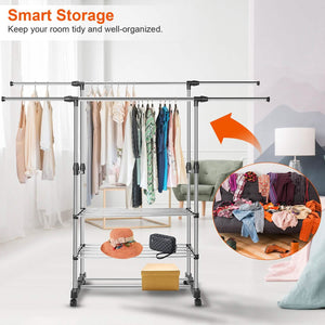 Extendable Garment Hanging Rack