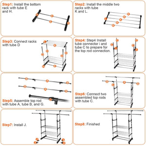 Extendable Garment Hanging Rack