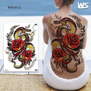 Extra Large Back Temporary Lion Tatoo Sticker Waterproof Black Luxury Big Modern  Design For Mens