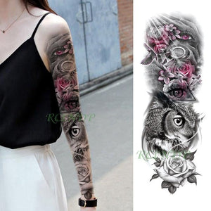 Extra Large Full Arm Leg Body Hand Waterproof Fake Tattoo Stickers Temporary Realistic Black Modern Mens Tattoo