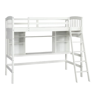 Loft Bed With Storage Shelves, Desk And Ladder by Couch.com