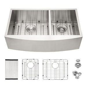 Farmhouse Sink With Double Bowl, 60 / 40