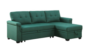 Lucca - Linen Reversible Sleeper Sectional Sofa With Storage Chaise by Couch.com