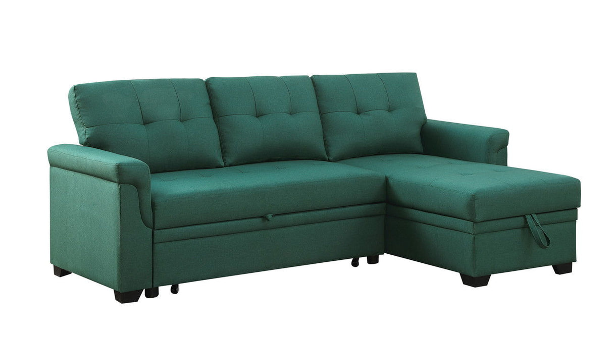 Lucca - Linen Reversible Sleeper Sectional Sofa With Storage Chaise by Couch.com