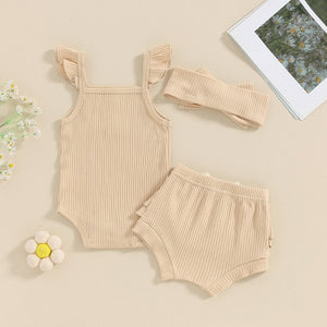 Girls' Sleeveless Jumpsuit Three-piece Suit
