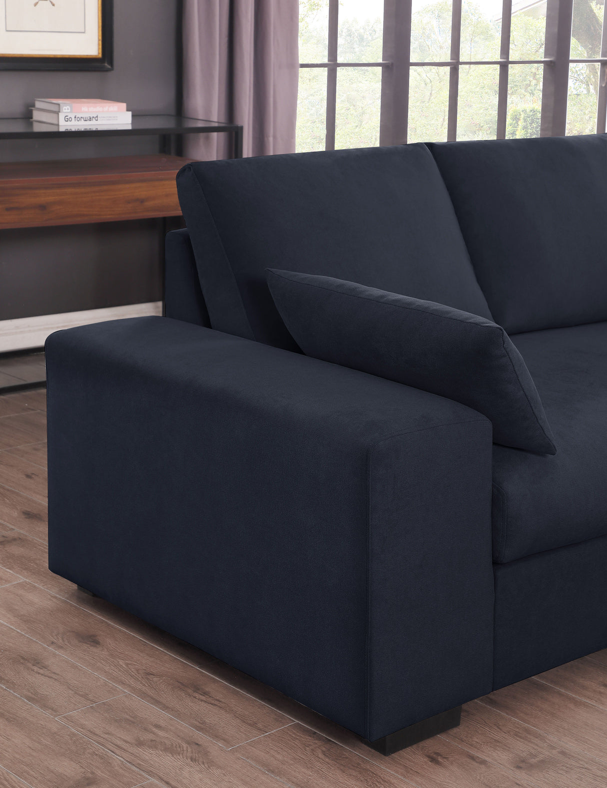 Joshua - 100" Sectional Sofa with Right Facing Chaise and Console Ottoman by Couch.com