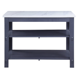 Enapay - Marble Top Top Kitchen Island - Gray by Couch.com