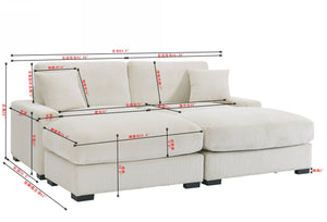4 Seater Oversized Sectional Sofa With 2 Ottoman And 2 Pillows by Couch.com